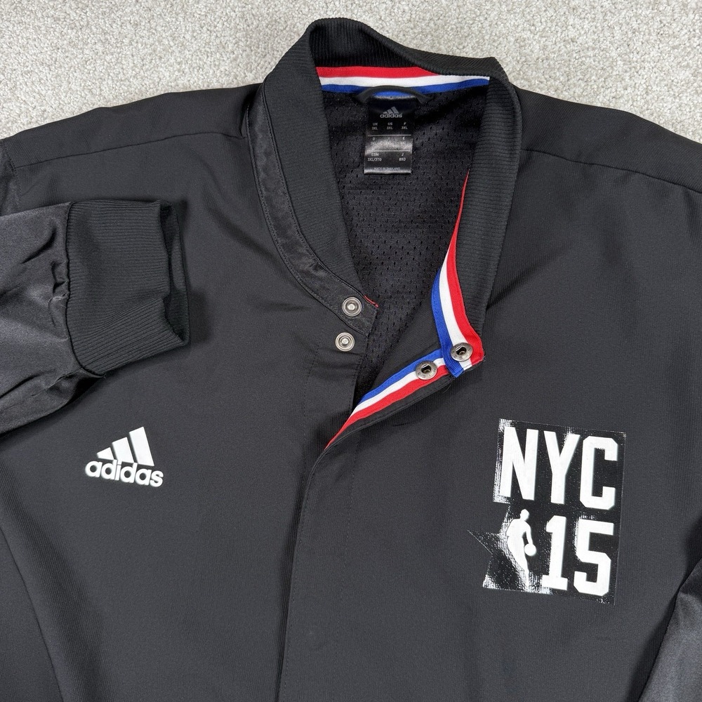 ADIDAS 2015 NYC NBA All Star Game Warm Up Black Button Jacket Size 3XL
